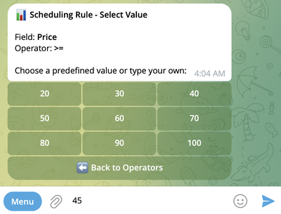 Value input dialog for numeric field