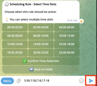 Time selection dialog with custom value input